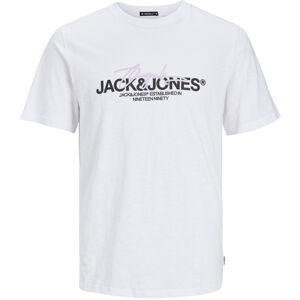 Jack&Jones Pánske tričko JORARUBA Standard Fit 12255452 Bright White L