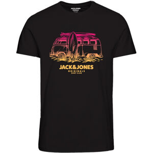 Jack&Jones Pánske tričko JORARUBA Standard Fit 12258057 Black L