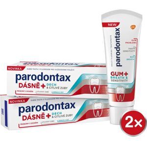 Parodontax Zubná pasta na problémy s ďasnami, dychom a citlivosťou zubov Gum and Sensitiv e Duo 2 x 75 ml
