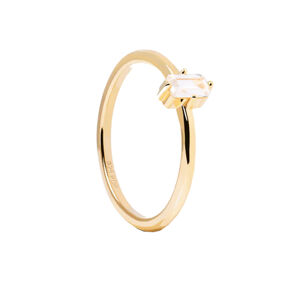 PDPAOLA Elegantný pozlátený prsteň s čírym zirkónom MIA Gold AN01-806 52 mm