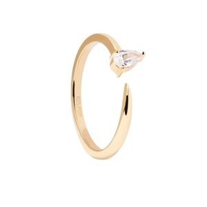 PDPAOLA Jemný pozlátený prsteň so zirkónmi Twing Gold AN01-864 56 mm