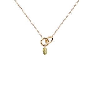 PDPAOLA Krásny pozlátený náhrdelník Green Lily CO01-845-U