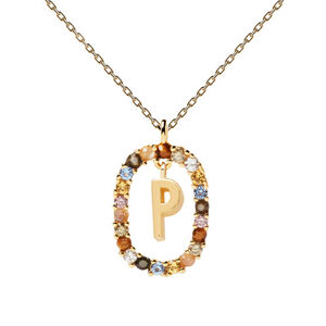 PDPAOLA Krásny pozlátený náhrdelník písmeno "P" LETTERS CO01-275-U (retiazka, prívesok)