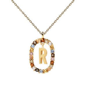 PDPAOLA Krásny pozlátený náhrdelník písmeno "R" LETTERS CO01-277-U (retiazka, prívesok)