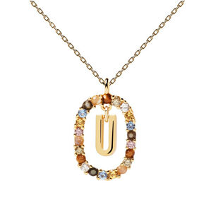 PDPAOLA Krásny pozlátený náhrdelník písmeno "U" LETTERS CO01-280-U (retiazka, prívesok)