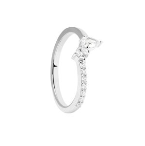 PDPAOLA Krásny strieborný prsteň so zirkónmi Ava Essentials AN02-863 50 mm