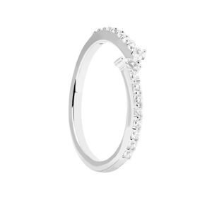 PDPAOLA Nádherný strieborný prsteň s čírymi zirkónmi NUVOLA Silver AN02-874 50 mm