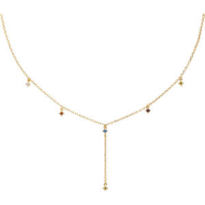 PDPAOLA Pôvabný pozlátený náhrdelník so zirkónmi MANA Gold CO01-194-U