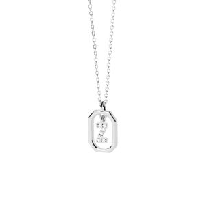 PDPAOLA Pôvabný strieborný náhrdelník písmeno "Z" LETTERS CO02-537-U (retiazka, prívesok)