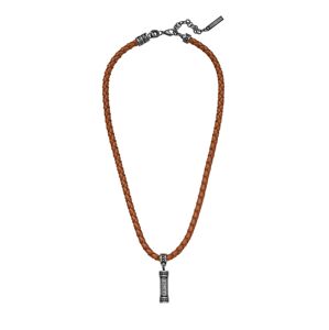 Police Elegantný kožený náhrdelník pre mužov Barrell PEAGN0035002