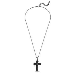 Police Pánsky oceľový náhrdelník Kríž s kryštálmi Stoneset PEAGN0036502