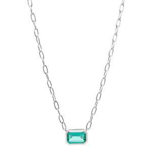 Preciosa Blýštivý náhrdelník so zeleným kubickým zirkónom Preciosa Atlantis 5353 94