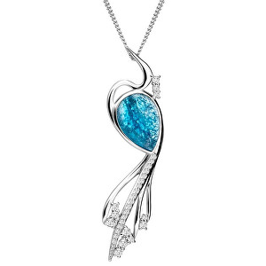 Preciosa Elegantný náhrdelník Ines Matrix modrý 6109 29 (retiazka, prívesok)