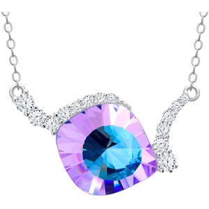 Preciosa Jedinečný strieborný náhrdelník Pavo Vitrail Light 6118 43