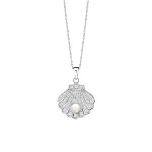 Preciosa Nádherný strieborný náhrdelník Birth of Venus s riečnou perlou a kubickou zirkóniou Preciosa 5349 00