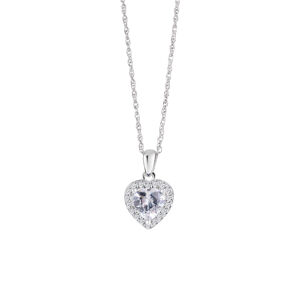Preciosa Nežný strieborný náhrdelník so srdiečkom Velvet Heart 5370 00