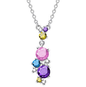 Preciosa Pestrofarebný náhrdelník Flower 5238 70 (retiazka, prívesok)