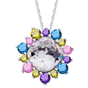 Preciosa Pestrofarebný náhrdelník Flower 5240 70 (retiazka, prívesok)