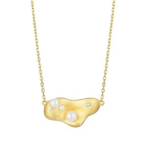 Preciosa Pozlátený náhrdelník Smooth s riečnou perlou a kubickou zirkóniou Preciosa 5394Y01