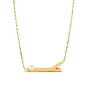 Preciosa Štýlový pozlátený náhrdelník Twig s pravou riečnou perlou 5388Y01