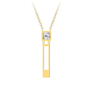 Preciosa Pozlátený oceľový náhrdelník Straight s čírym krištáľom Preciosa 7391Y00