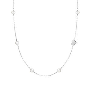 Preciosa Romantický náhrdelník s riečnymi perlami a srdiečkom Pearl Passion 6156 01