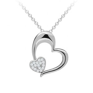 Preciosa Romantický strieborný náhrdelník Tender Heart s kubickou zirkóniou Preciosa 5334 00
