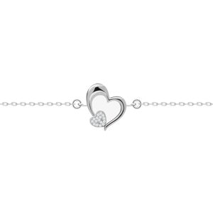 Preciosa Romantický strieborný náramok Tender Heart s kubickou zirkóniou 5339 00