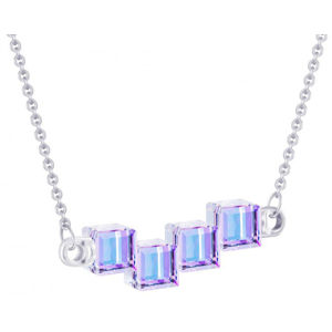Preciosa Strieborný náhrdelník s kryštálmi Crystal Cubes 6062 43