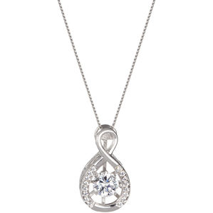 Preciosa Strieborný náhrdelník s kryštálmi Precision 5186 00 (retiazka, prívesok)