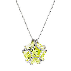 Preciosa Strieborný náhrdelník s trblietavým príveskom Fine 5063 65 žltý