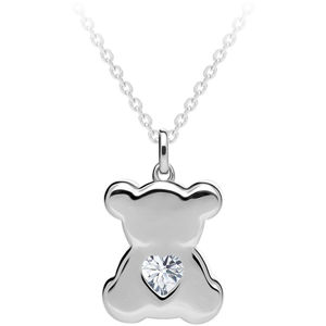 Preciosa Strieborný náhrdelník Shiny Teddy s kubickou zirkónia Preciosa 5326 00 (retiazka, prívesok)