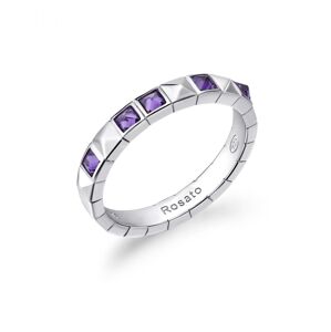 Rosato Hravý strieborný prsteň so zirkónmi Cubica RZCU92 58 mm
