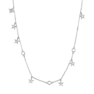 Rosato Slušivý strieborný náhrdelník Hviezdičky so zirkónmi Storie RZC029
