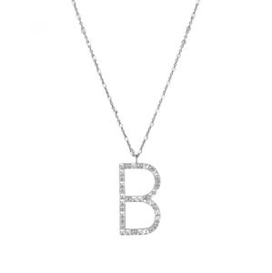 Rosato Strieborný náhrdelník s príveskom B Cubica RZCU02 (retiazka, prívesok)