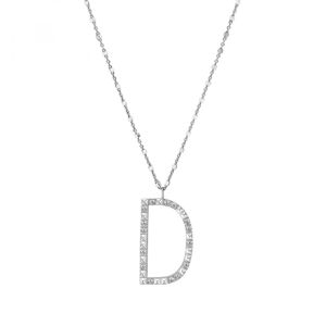 Rosato Strieborný náhrdelník s príveskom D Cubica RZCU04 (retiazka, prívesok)