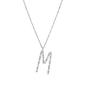 Rosato Strieborný náhrdelník s príveskom M Cubica RZCU13 (retiazka, prívesok)