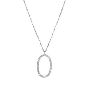 Rosato Strieborný náhrdelník s príveskom O Cubica RZCU15 (retiazka, prívesok)
