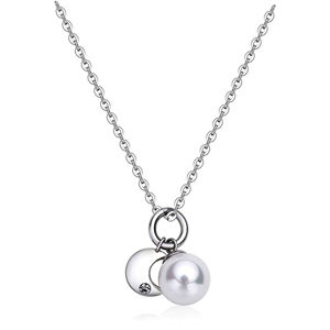 S`Agapõ Oceľový náhrdelník s polmesiacom a perlou DAYS SDY03