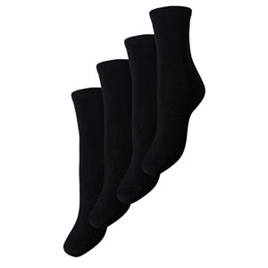 Pieces 4 PACK - dámske ponožky 17098332 Black 39-41