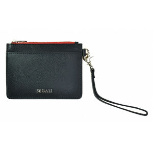 SEGALI Kožená mini peňaženka-kľúčenka 7290 A Black
