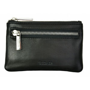 SEGALI Kožená mini peňaženka-kľúčenka 7291 A black