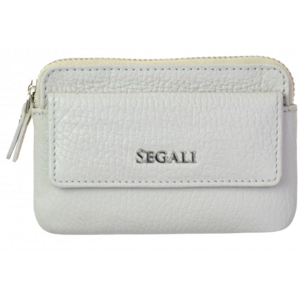 SEGALI Kožená mini peňaženka-kľúčenka 7483 A grey