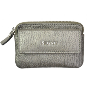 SEGALI Kožená mini peňaženka-kľúčenka 7483 A silver/gold