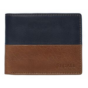 SEGALI Pánska kožená peňaženka 80892 cognac/ blue