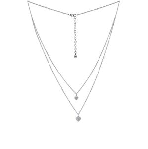 Silvego Dvojitý strieborný náhrdelník s príveskami srdca s Brilliance Zirconia MSS165N