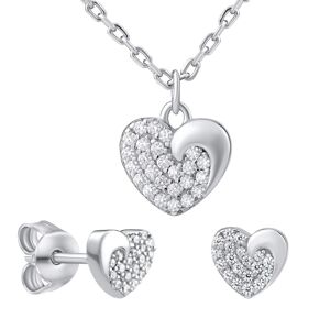 Silvego Strieborný darčekový set šperkov LOVE pre zamilovaných MWS11187 (náušnice, náhrdelník)