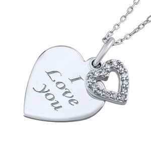 Silvego Strieborný náhrdelník s príveskom srdiečka "I love you" ZT131008NW