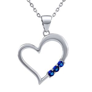 Silvego Strieborný náhrdelník SRDCE s príveskom srdiečka s modrými Swarovski Zirconia SILVEGO11580NB