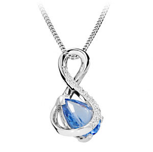 Silver Cat Módne náhrdelník s modrým spinely a zirkónmi SC411